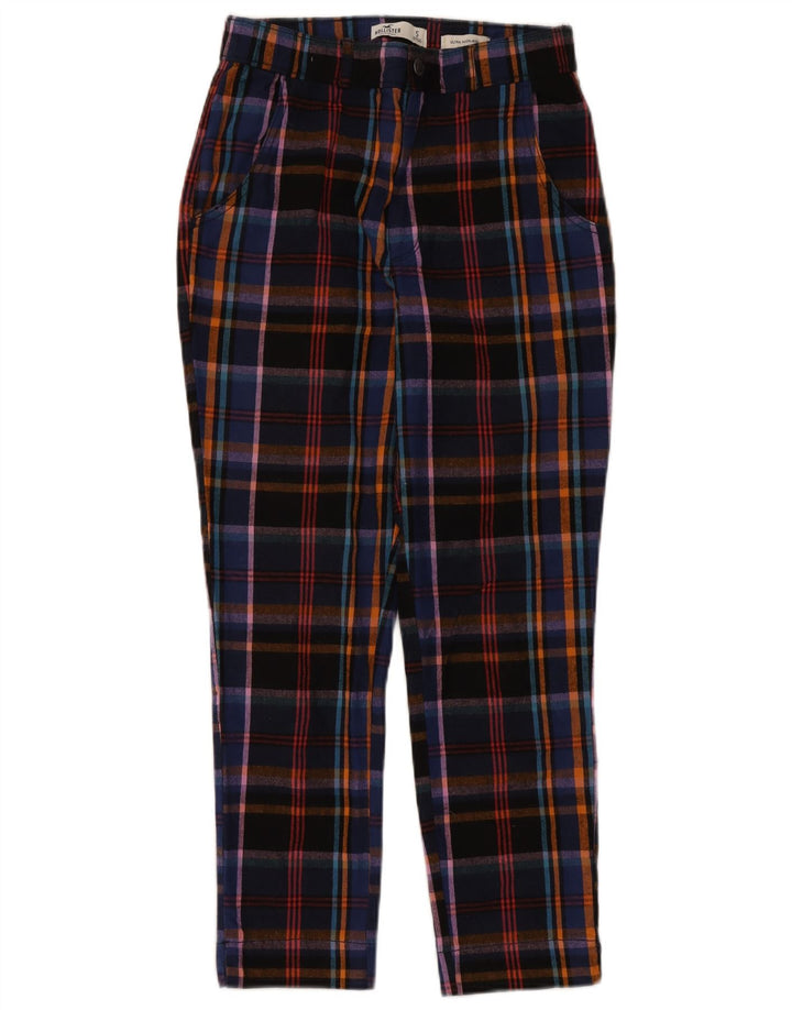 Hollister Damen-Hose mit kurzem Schnitt, Größe S, W27, L25, mehrfarbig, kariert