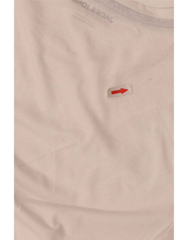 Jack & Jones Herren T-Shirt Top Large Weiß Baumwolle
