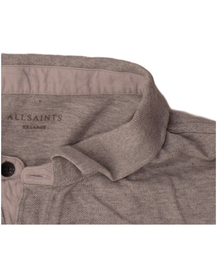 All Saints Herren Poloshirt 2XL Grau Baumwolle