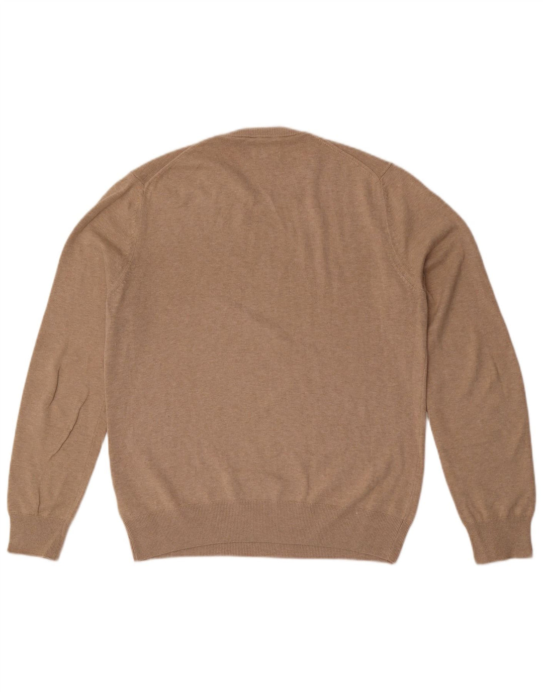 Marks & Spencer Herren-Pullover mit Rundhalsausschnitt, mittelbeige Baumwolle