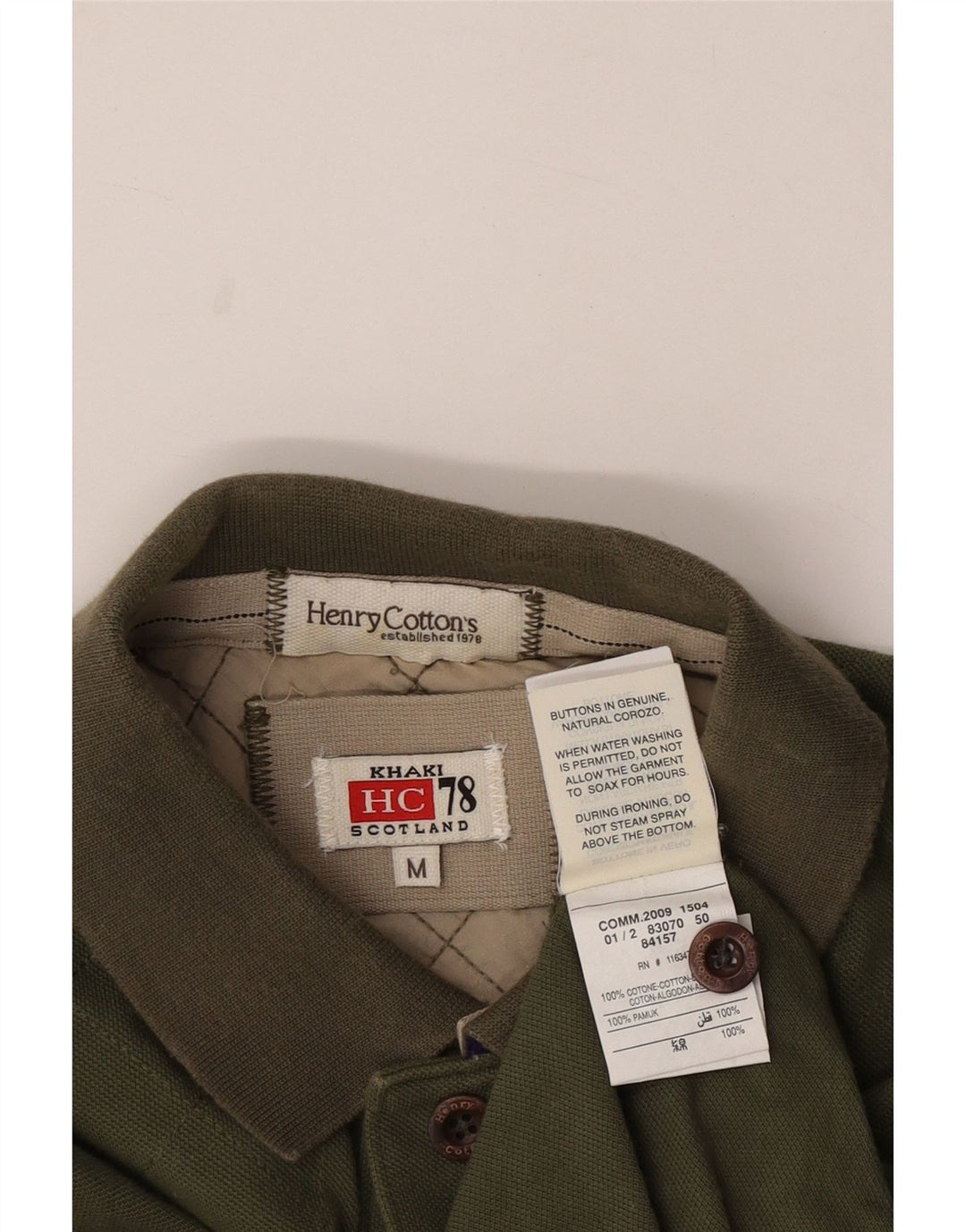 HENRY COTTONS Herren-Poloshirt aus mittlerer Khaki-Baumwolle