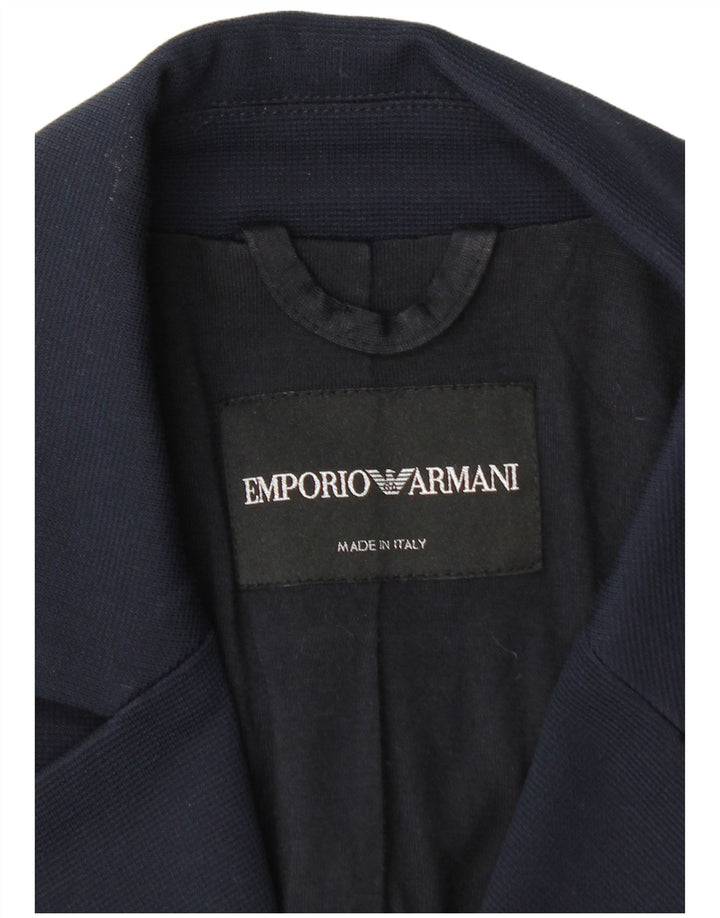Emporio Armani Damen 1-Knopf-Blazerjacke UK 10 Small Marineblau