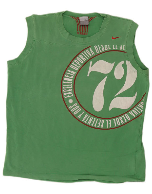 Nike Herren Graphic Vest Top UK 42/44 Große grüne Baumwolle