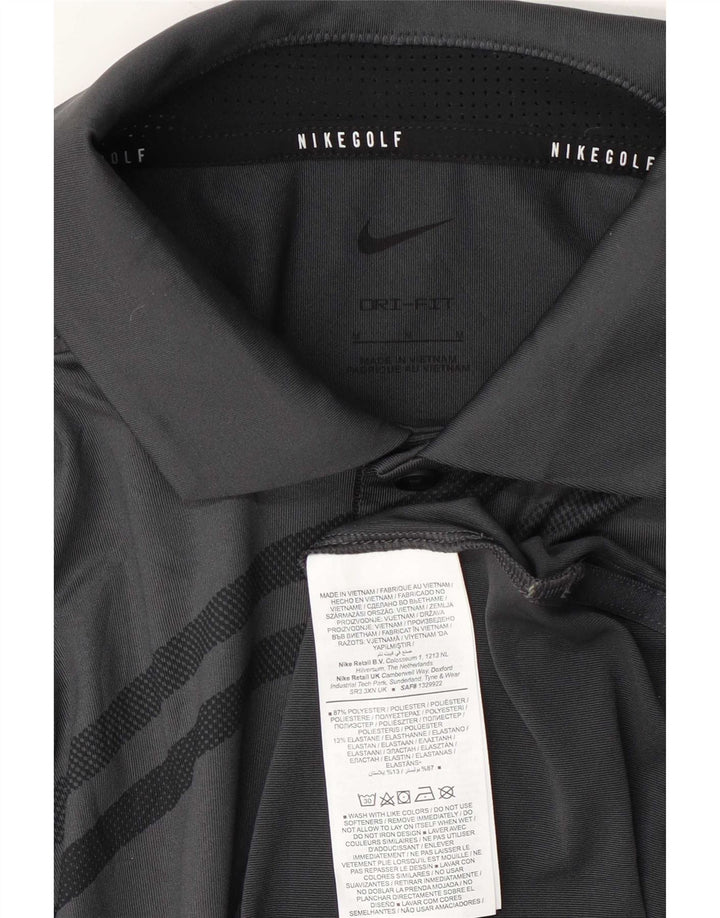Nike Herren Dri Fit Poloshirt Mittelgrau gestreift aus Polyester