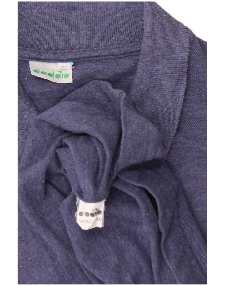DIADORA Mens Long Sleeve Polo Shirt IT 52 Large Blue