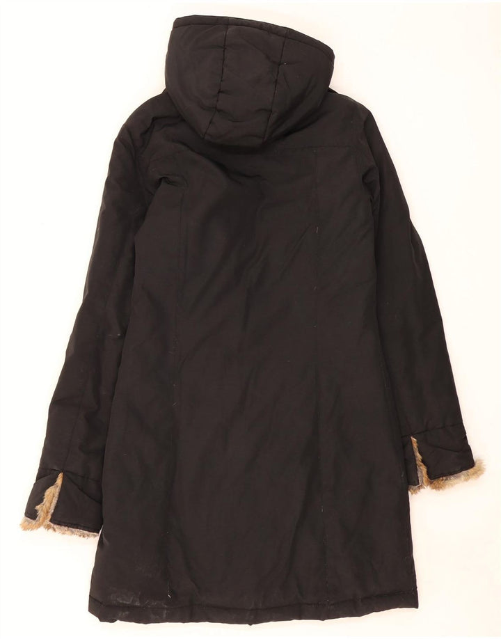 Woolrich Herren-Mantel mit Kapuze, gepolstert, Größe 36, Größe S, Schwarz, Baumwolle