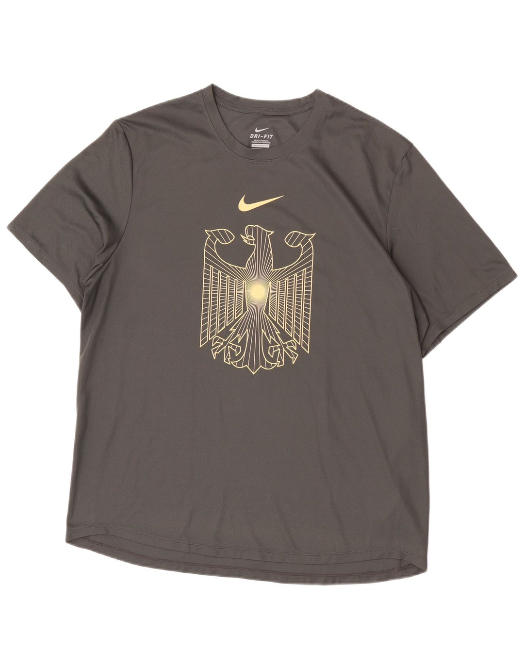 Nike Herren Dri Fit Grafik-T-Shirt-Oberteil, großes graues Polyester