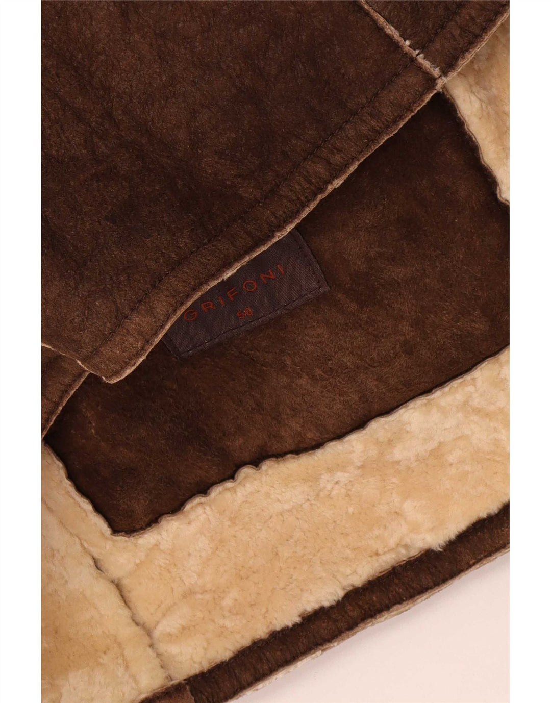 Grifoni Herren Shearling Jacke IT 50 Large Braun