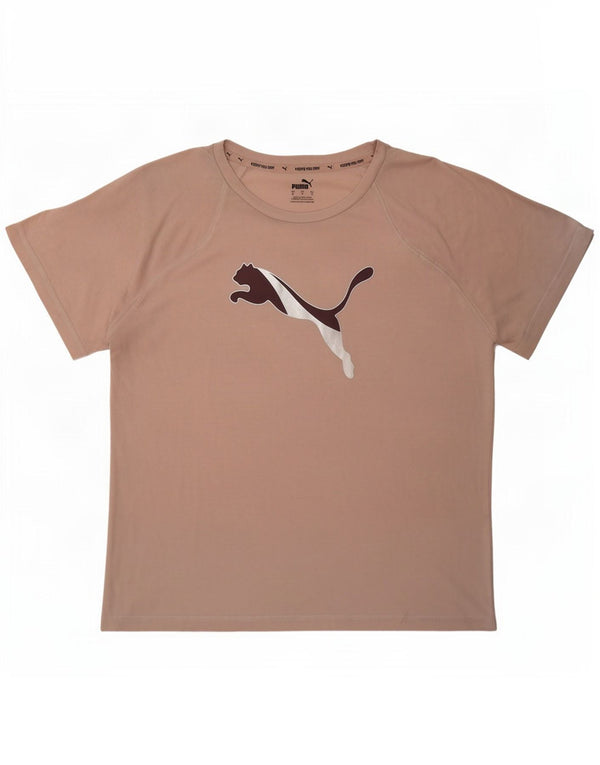 Puma Damen Übergroßes Grafik-T-Shirt-Oberteil UK 10 Small Pink Polyester