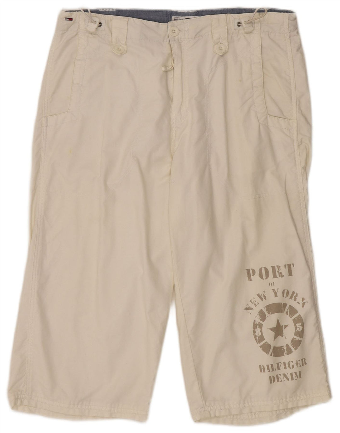 TOMMY HILFIGER Herren Graphic Bermuda Shorts Medium W32 Weiße Baumwolle