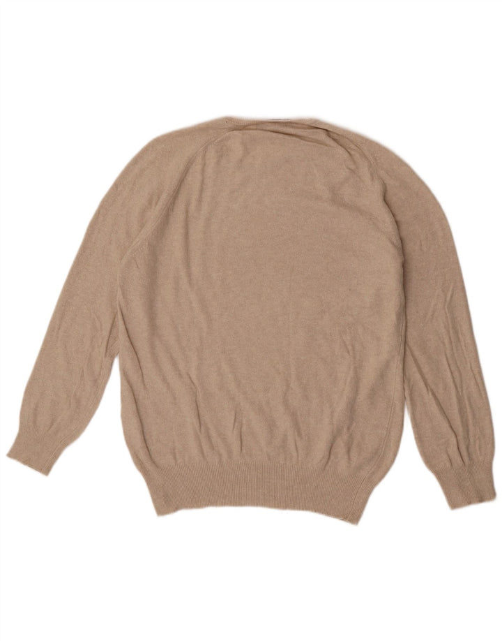 Zara Herren-Pullover mit Rundhalsausschnitt, mittelbeige Viskose