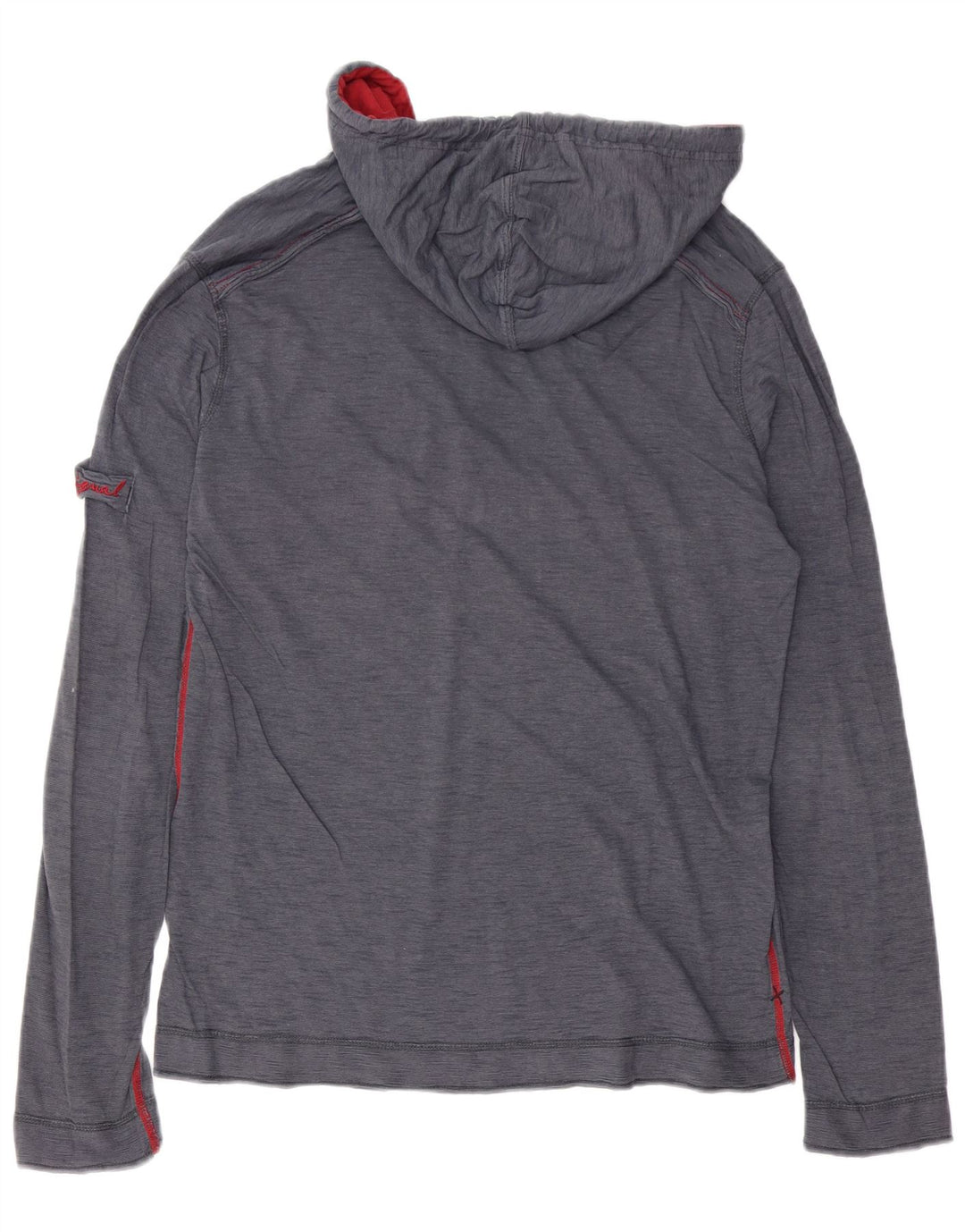 DESIGUAL Herren-Oberteil mit Kapuze und Grafik, langärmlig, Mittelgrau