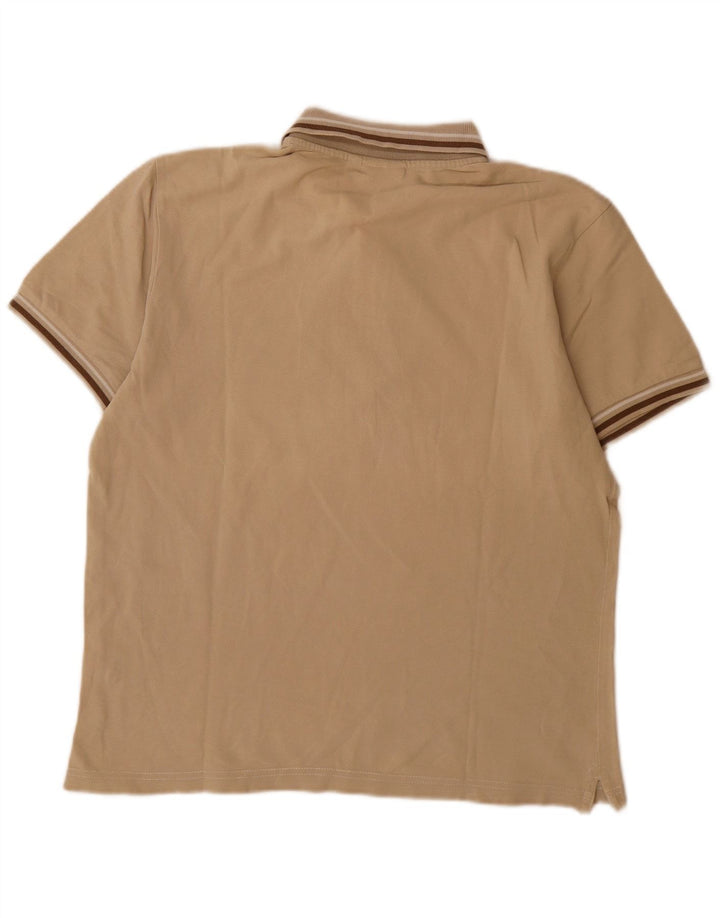 Diadora Herren-Poloshirt aus mittelbeiger, gestreifter Baumwolle