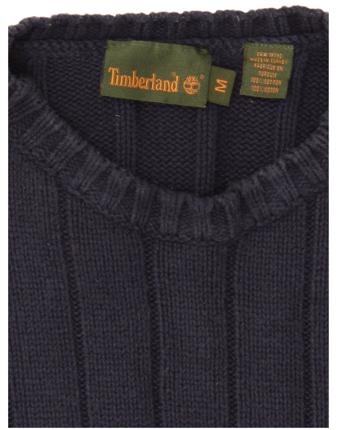 Timberland Herren-Pullover mit Rundhalsausschnitt, mittlere marineblaue Baumwolle