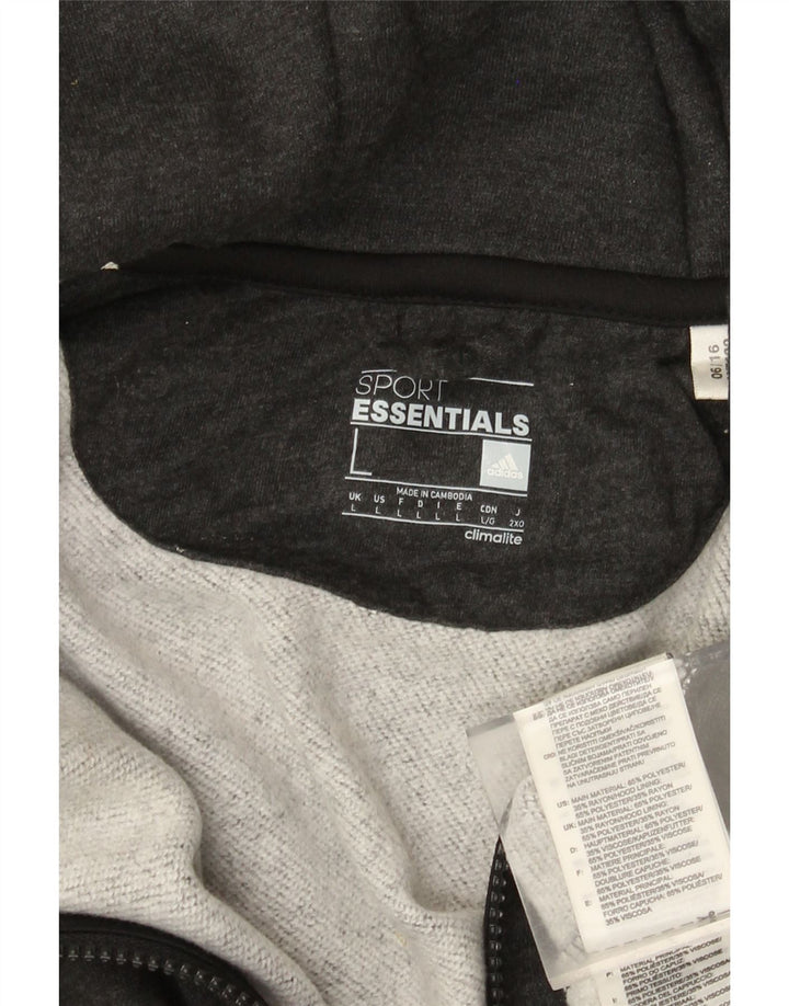 Adidas Herren-Kapuzenpullover mit Reißverschluss, groß, grau, Polyester