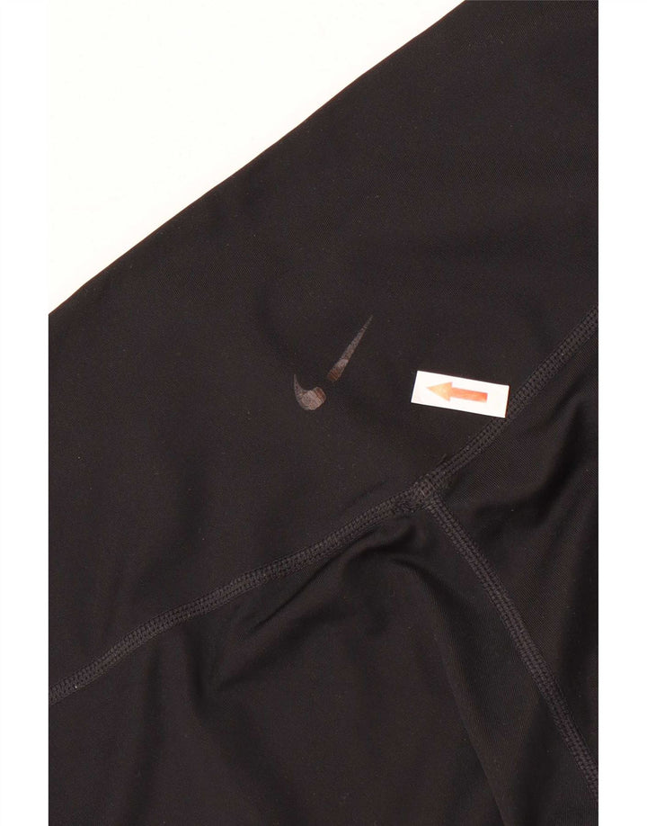 Nike Damen Dri Fit Graphic Leggings UK 14 Large Schwarz Polyester
