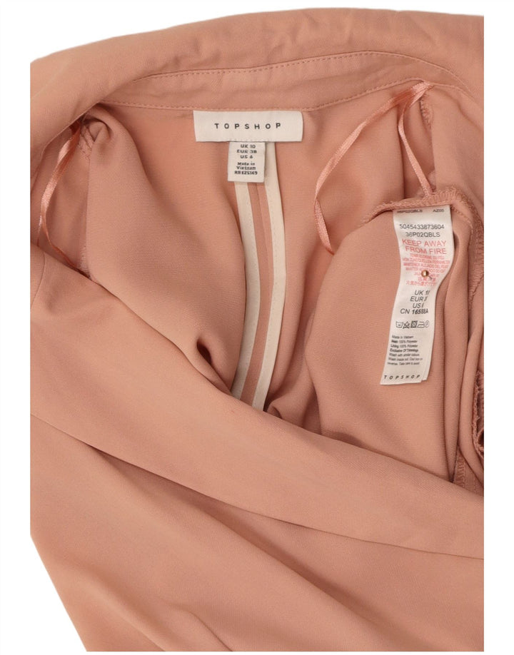 TOPSHOP Womens Playsuit UK 10 Small  Pink Polyester