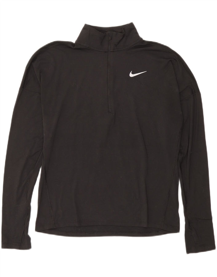 NIKE Damen Dri Fit Pullover-Trainingsanzug mit Reißverschluss, UK 10, Größe S, Schwarz
