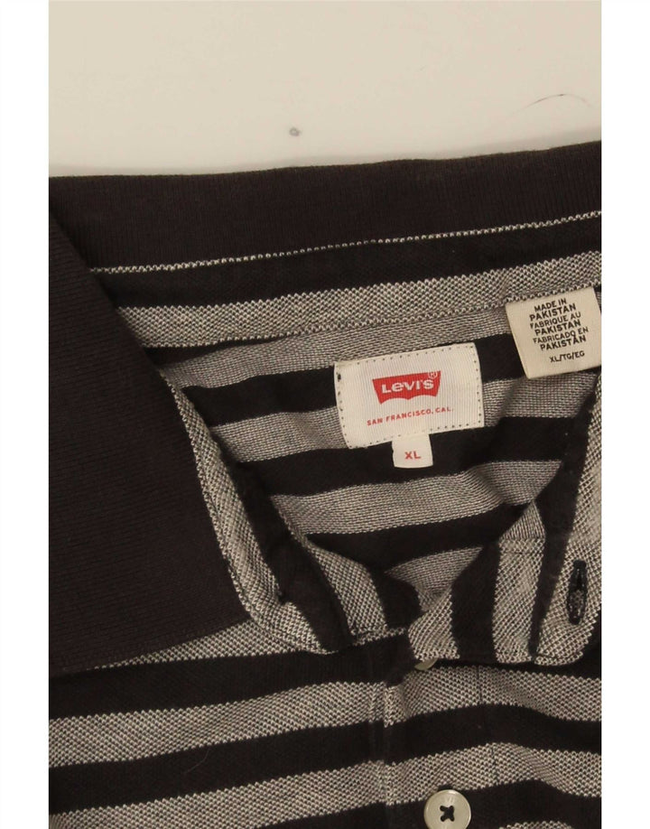 Levi's Herren Poloshirt XL Schwarz gestreift
