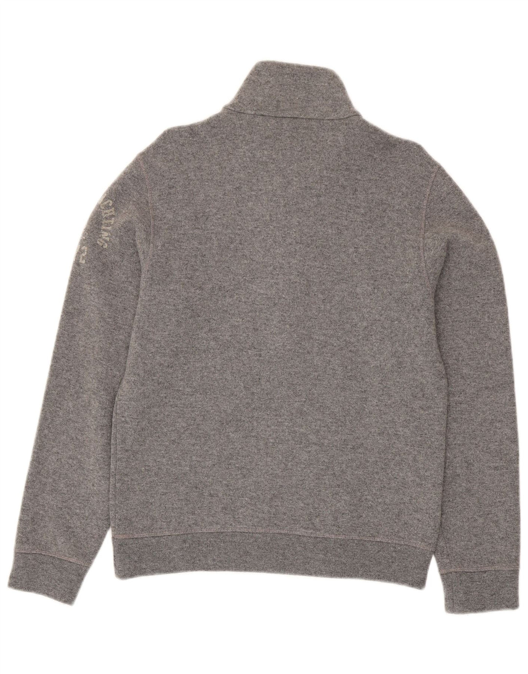 Marina Yachting Herren-Pullover mit grafischem Knopfkragen, Mittelgrau meliert