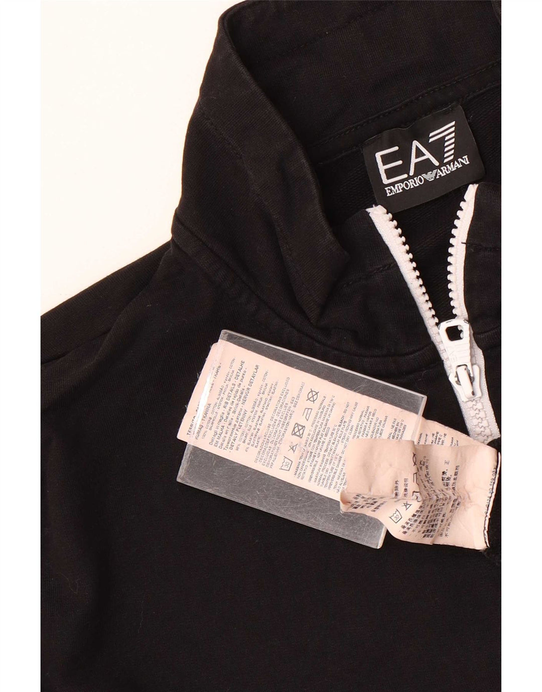 Emporio Armani Herren Grafik-Trainingsanzug-Oberteil, Jacke, Mittelschwarz, Baumwolle