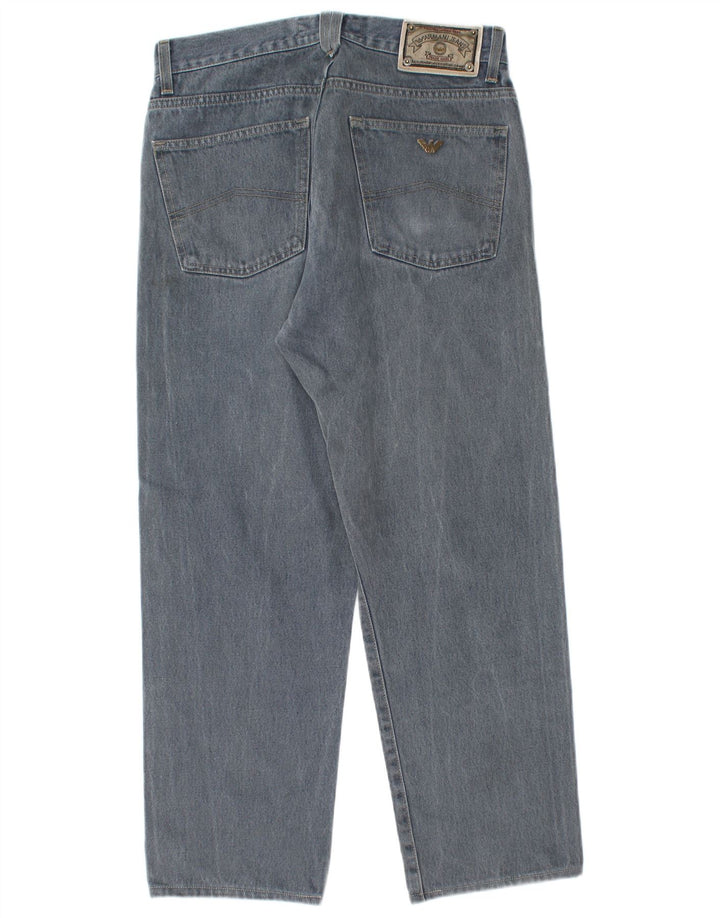 Armani Herren Straight Jeans W33 L27 Blaue Baumwolle