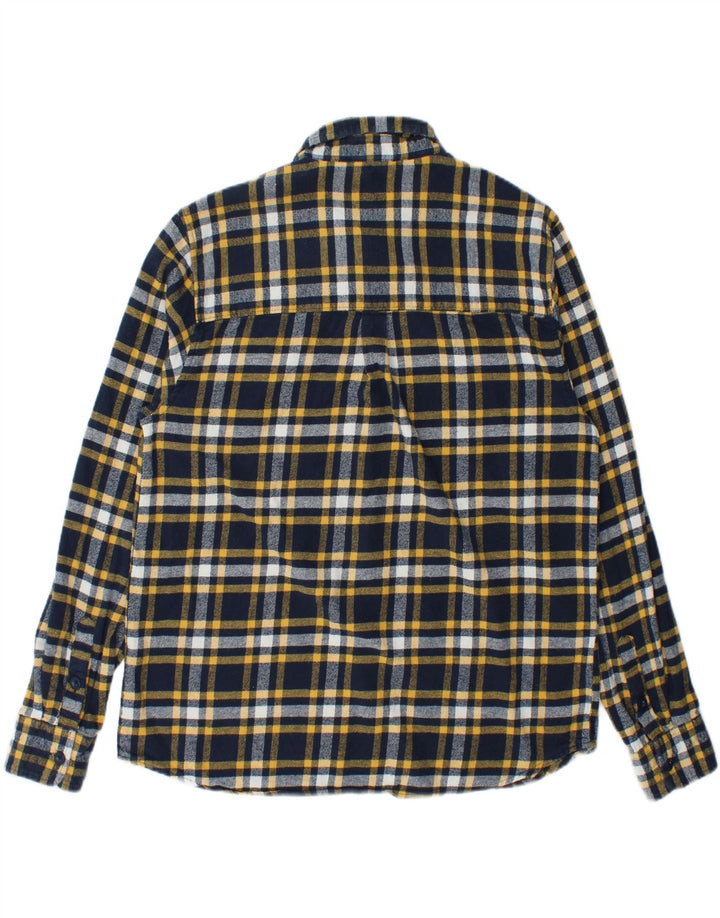 Mountain Warehouse Herren-Flanellhemd aus mittelblauer, karierter Baumwolle