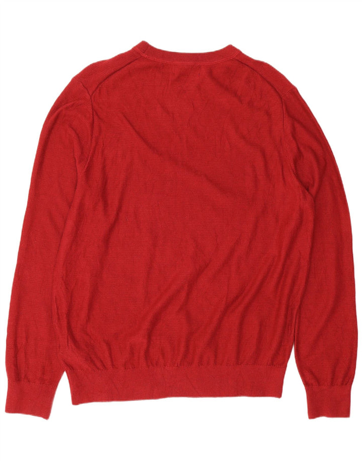 Nautica Herren-Pullover mit Rundhalsausschnitt, reguläre Passform, mittelrote Baumwolle