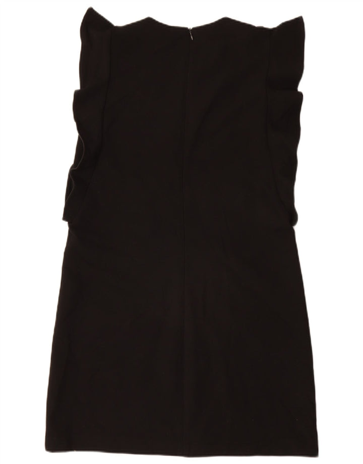 ZARA Damen Ärmelloses Etuikleid UK 12 Medium Schwarz