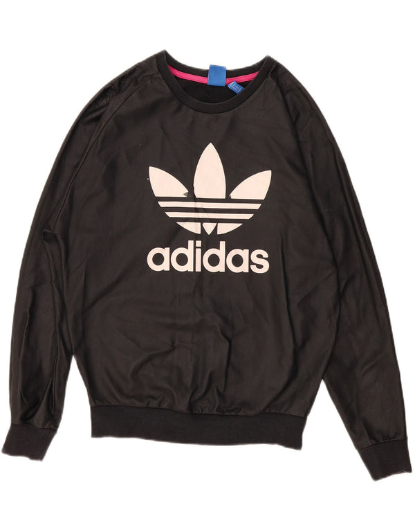 Adidas Damen Graphic Oversized Sweatshirt Pullover UK 8 Small Schwarz