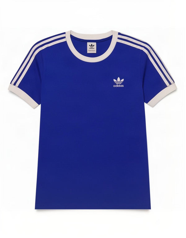 Adidas Damen T-Shirt Top UK 10 Small Blau Baumwolle
