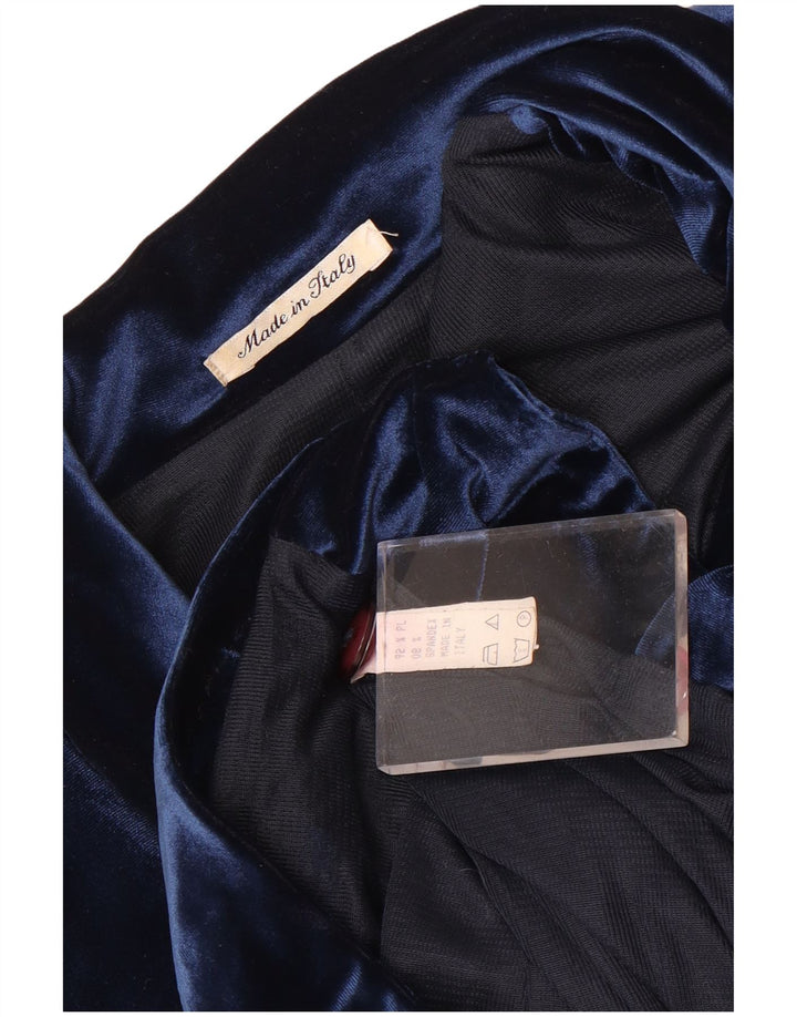 Vintage Damen 5-Knopf-Velours-Blazerjacke UK 12 Medium Navy Blue