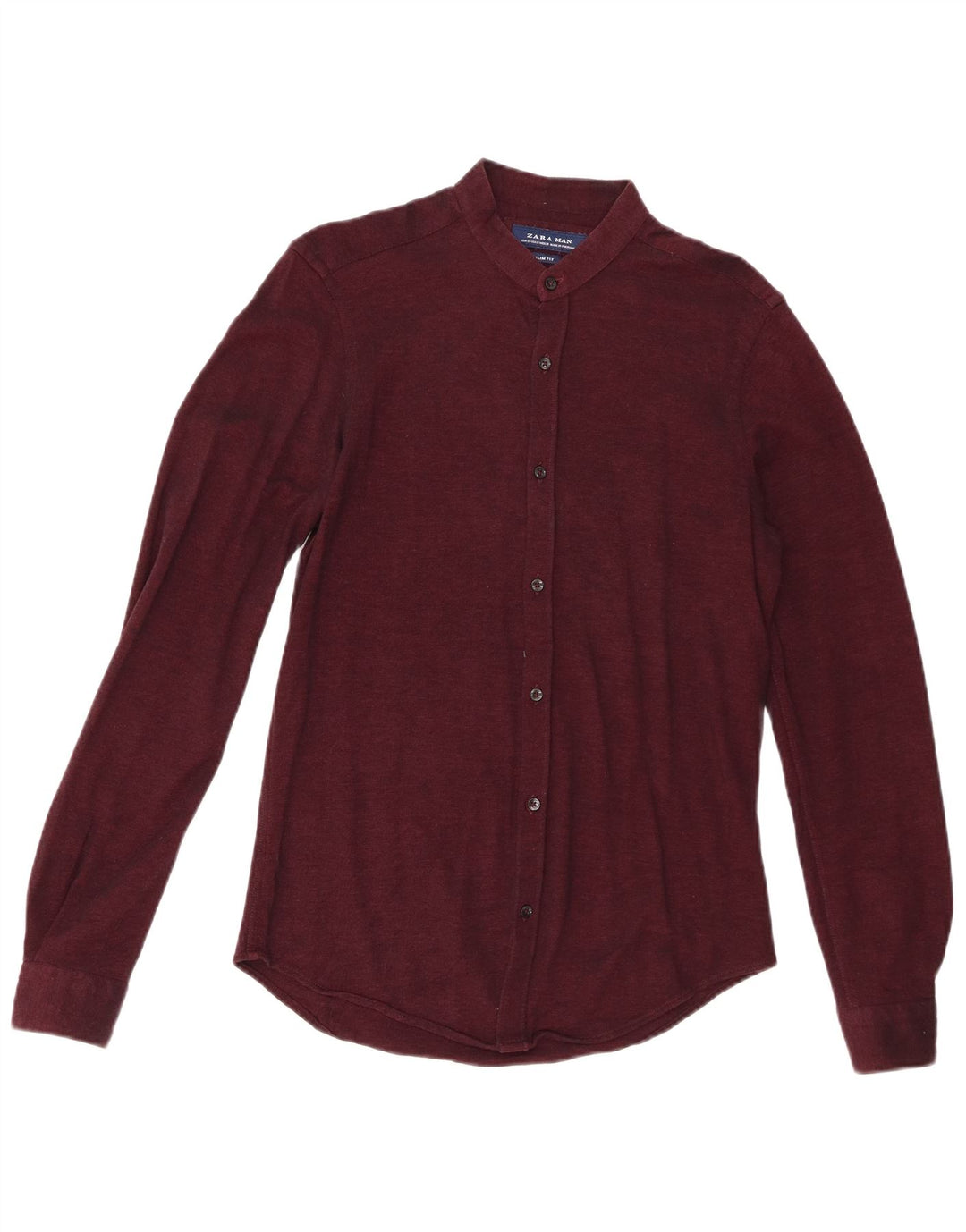 Zara Slim-Fit-Hemd für Herren, Größe S, Kastanienbraun