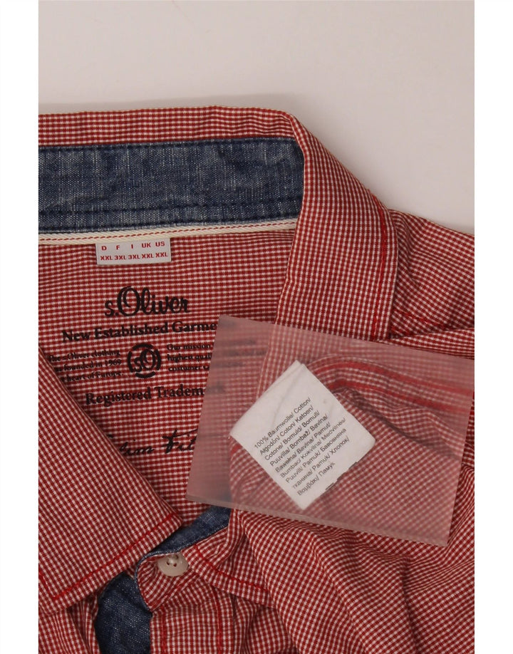 S.Oliver Herren Slim Fit Hemd 2XL Rot Gingham Baumwolle