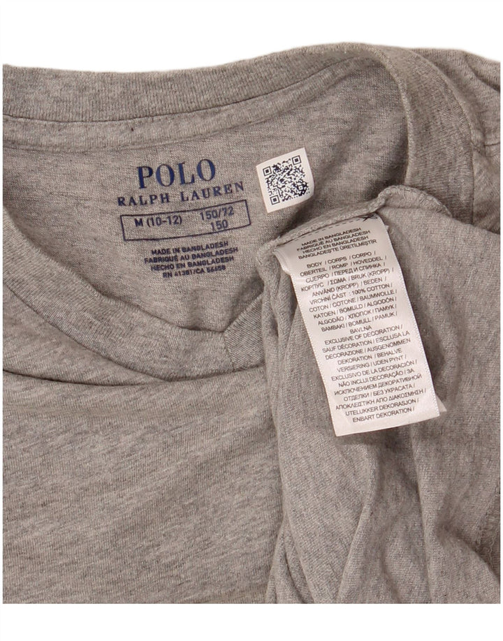 POLO RALPH LAUREN T-Shirt-Oberteil für Mädchen, 8–9 Jahre, mittelgrau gesprenkelte Baumwolle