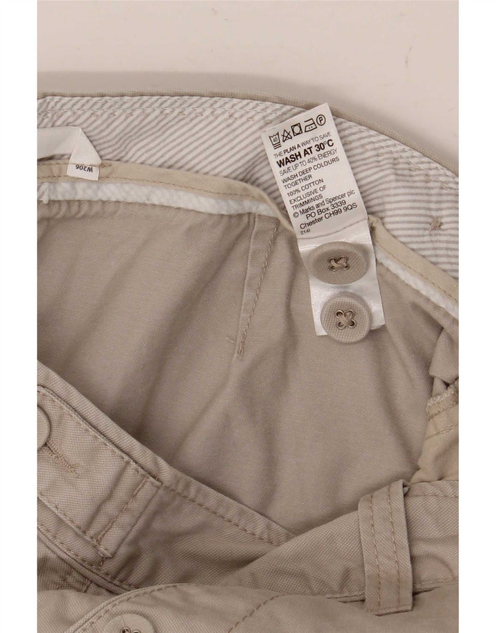 Marks & Spencer Damen Bleistiftrock UK 12 Medium W32 Beige Baumwolle