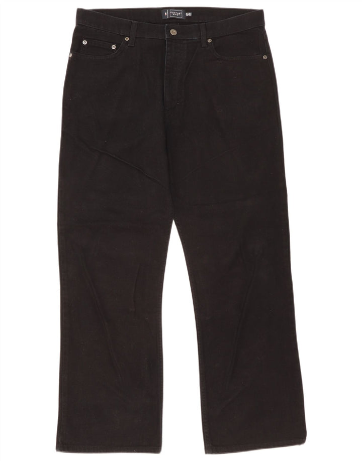 Marks & Spencer Herren Blue Harbor Straight Jeans W36 L29 Schwarze Baumwolle