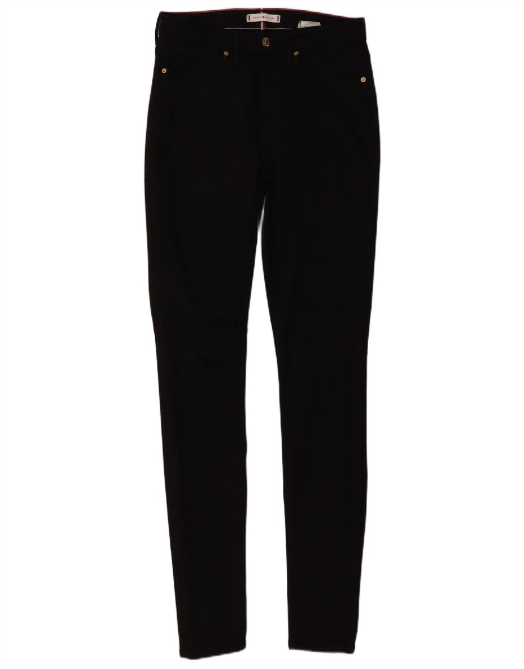 TOMMY HILFIGER Damen Skinny Jeans W26 L32 Schwarze Baumwolle