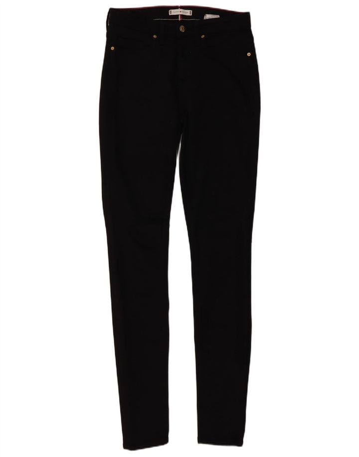 TOMMY HILFIGER Damen Skinny Jeans W26 L32 Schwarze Baumwolle