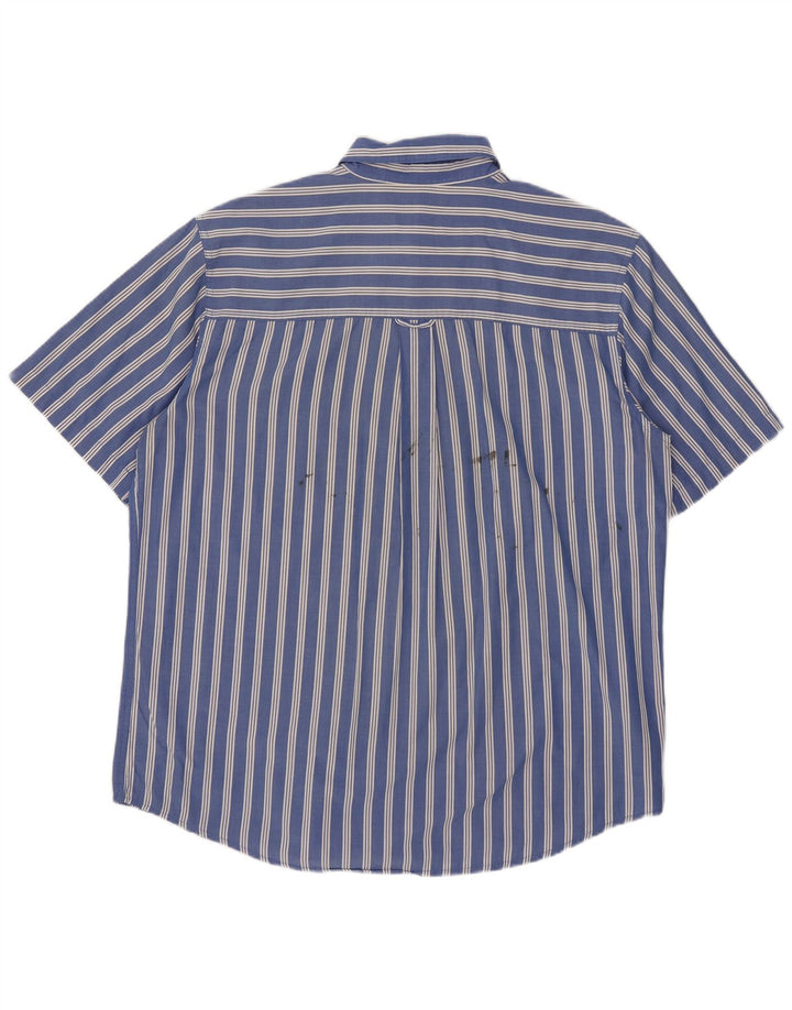 Chaps Herren-Kurzarmhemd, groß, blau gestreift