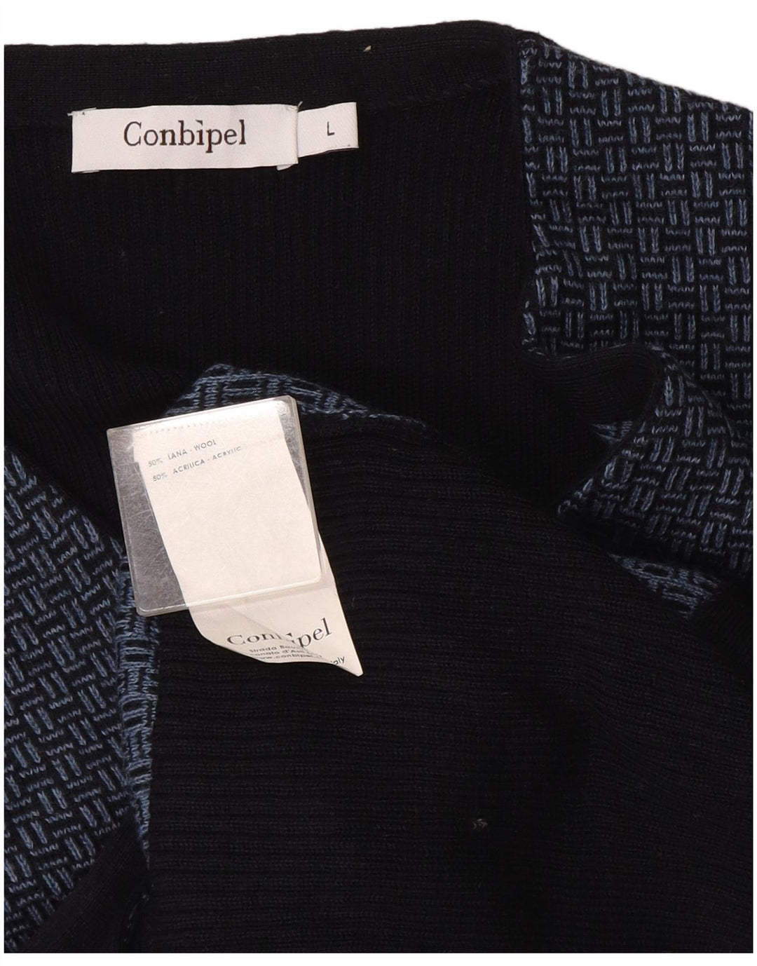 Conbipel Herren-Strickweste, groß, marineblau, geometrische Wolle