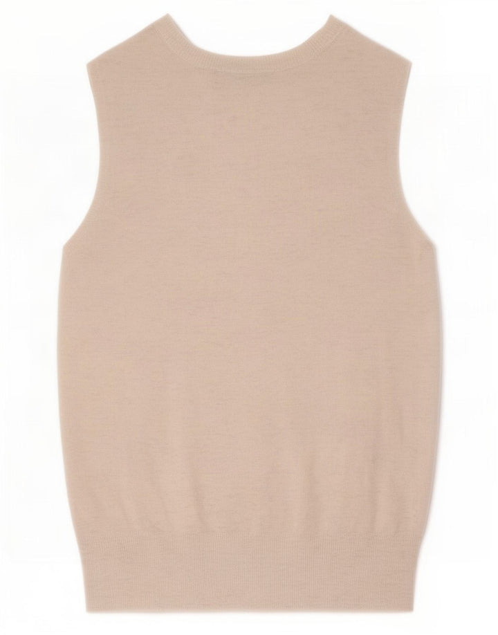Zara Damen Weste Tank Top UK 12 Mittelweiß gefleckt