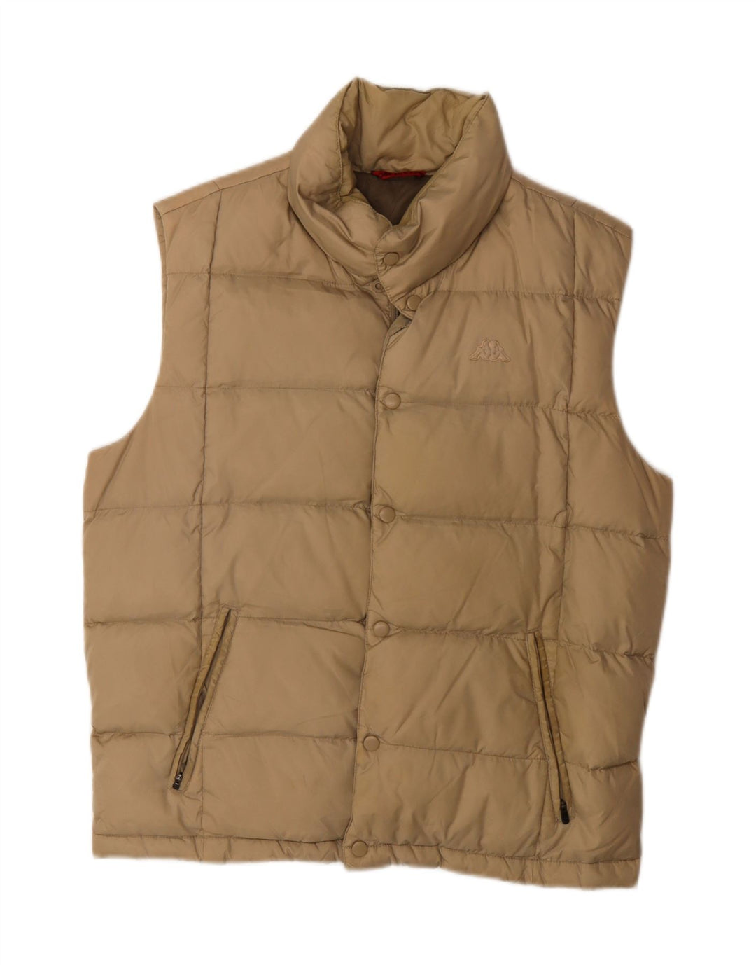 KAPPA Mens Padded Gilet UK 40 Large Beige Polyamide Vintage Kappa and Second-Hand Kappa from Messina Hembry 