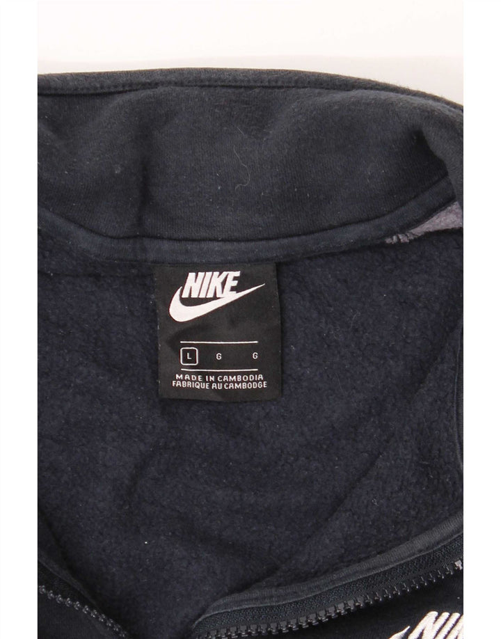Nike Herren-Trainingsanzugoberteil, große marineblaue Colourblock-Baumwolle