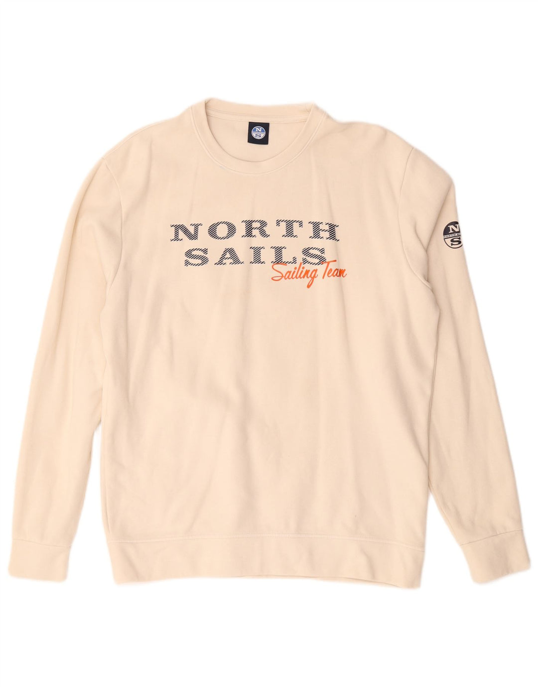 North Sails Herren-Sweatshirt mit Grafik, XL, cremefarbene Baumwolle