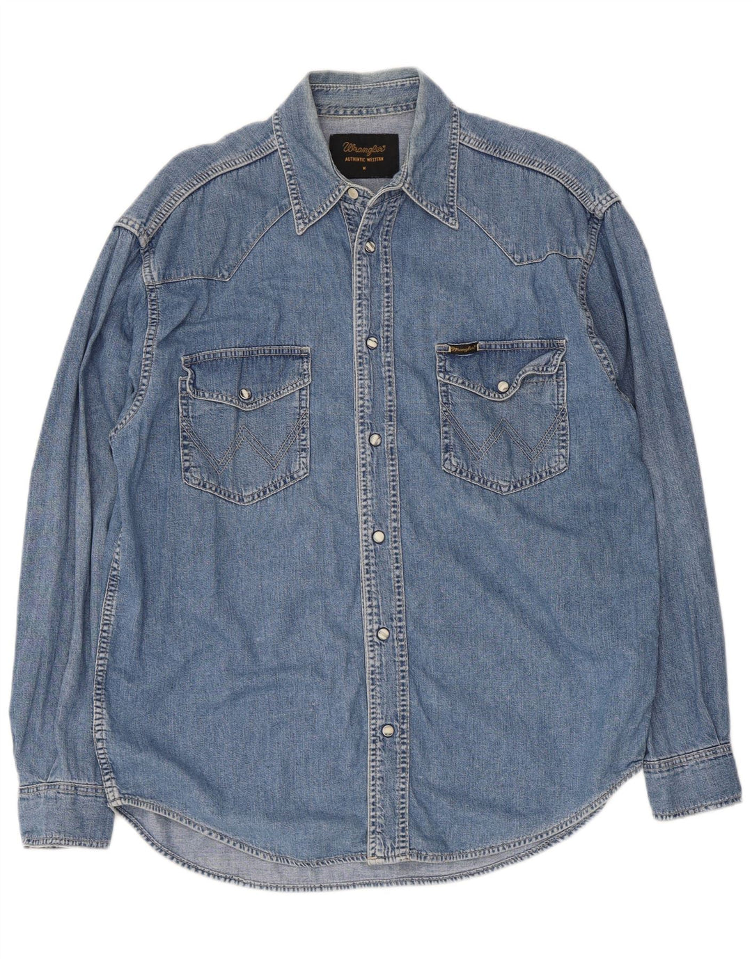 Wrangler Herren-Jeanshemd aus mittelblauer Baumwolle