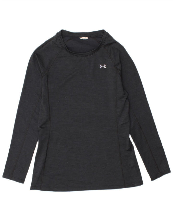 UNDER ARMOUR Damen Top Langarm UK 12 Medium Schwarz