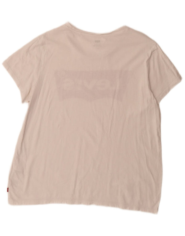 Levi's Damen-T-Shirt mit Grafik, UK 18, XL, weiße Baumwolle