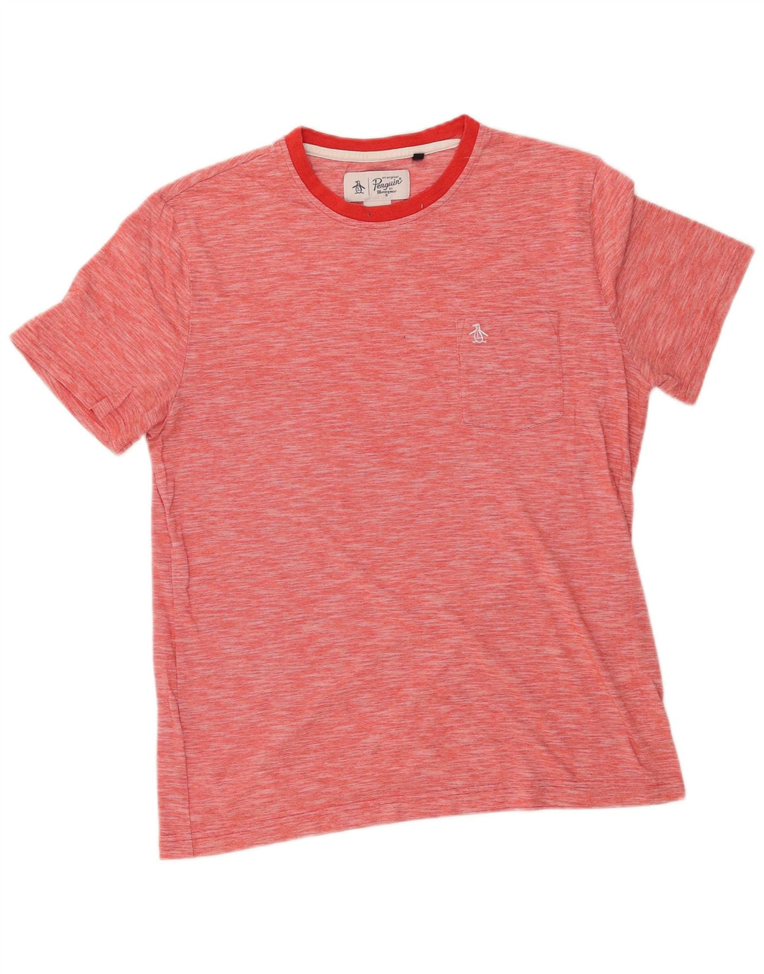 Penguin Herren-T-Shirt, groß, rot gesprenkelte Baumwolle