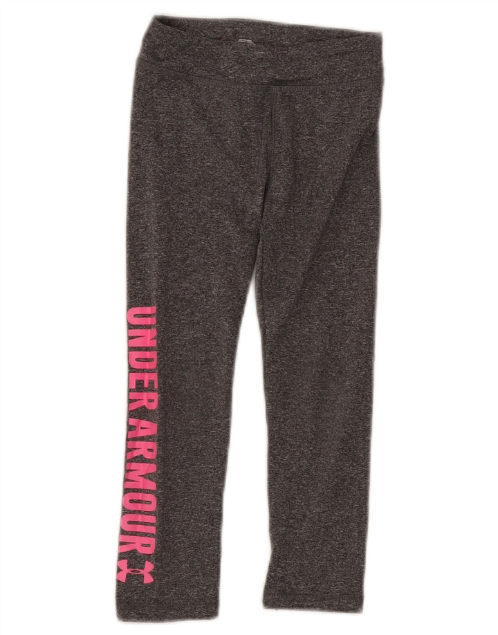Under Armour Mädchen-Leggings mit Grafik, 4–5 Jahre, grau meliert